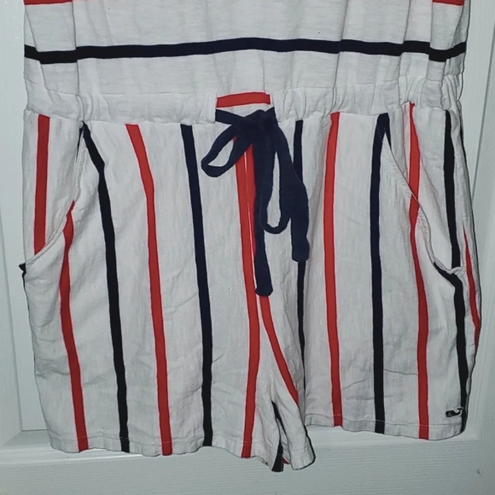 Vineyard Vines for Target Red, White, and Blue, Striped Romper Size Medium - Picture 5 of 8